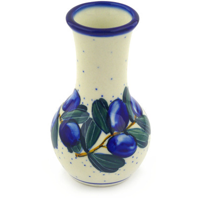Polish Pottery Vase 6&quot; Grape Vines UNIKAT