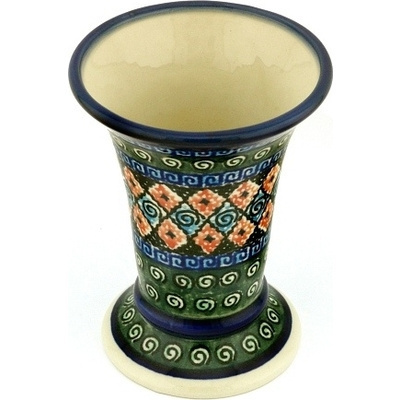 Polish Pottery Vase 6&quot; Harlequin UNIKAT