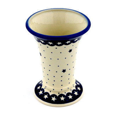 Polish Pottery Vase 6&quot; Morning Stars