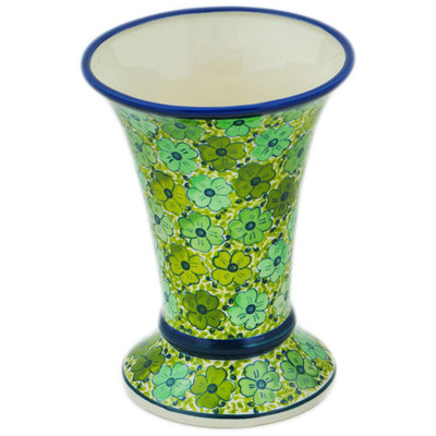 Polish Pottery Vase 7&quot; Happy Clover UNIKAT