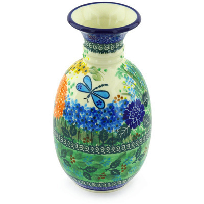 Polish Pottery Vase 8&quot; Garden Delight UNIKAT