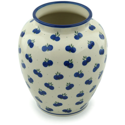 Polish Pottery Vase 8&quot; Wild Blueberry