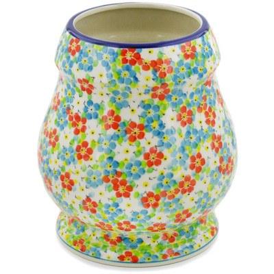 Polish Pottery Vase 9&quot; Colorful Dizziness UNIKAT