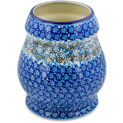 Polish Pottery Vase 9&quot; Out Of Blue UNIKAT