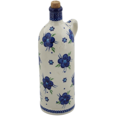 Polish Pottery Vintage Bottle Bleu-belle Fleur