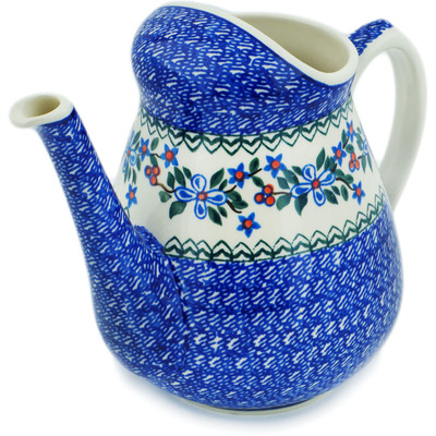 Polish Pottery Watering Can Azure Blooms