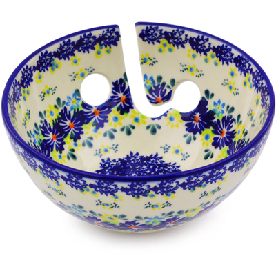Polish Pottery Yarn Bowl 6&quot; Spring Meadow