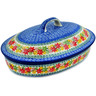 Polish Pottery Baker with Cover 14&quot; Fall Vibes