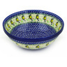 Polish Pottery Bowl 11&quot; Happy Goldfinch