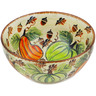 Polish Pottery Bowl 6&quot; Autumn Produce UNIKAT