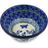 Polish Pottery Bowl 6&quot; Blue Butterfly