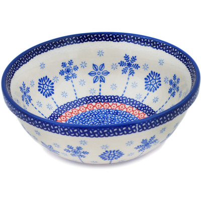 Polish Pottery Bowl 7&quot; Winter Sights UNIKAT