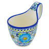 Polish Pottery Bowl with Handles 7&quot; Happy Blue UNIKAT
