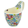 Polish Pottery Bowl with Handles 7&quot; White Marguerite UNIKAT