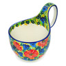 Polish Pottery Bowl with Loop Handle 16 oz Flowers Collected On A Sunny Day UNIKAT