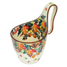 Polish Pottery Bowl with Loop Handle Autumn Wind UNIKAT