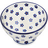 Polish Pottery Bowl with Pedestal 5&quot; Daisy Dots