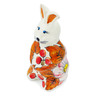 Polish Pottery Bunny Figurine 5&quot; Autumn Wedding UNIKAT