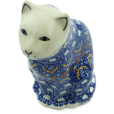 Polish Pottery Cat Figurine 5&quot; Odysseus