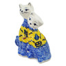 Polish Pottery Cat Figurine 7&quot; Halloween Evening