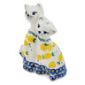 Polish Pottery Cat Figurine 7&quot; When Life Gives You Lemons