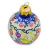Polish Pottery Christmas Ball Ornament 3&quot; Vivid Sights UNIKAT