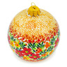 Polish Pottery Christmas Ball Ornament 4&quot; Magnificent Pheasant UNIKAT