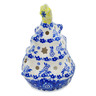 Polish Pottery Christmas Tree Candle Holder 8&quot; Fancy Floral UNIKAT