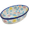 Polish Pottery Condiment Dish 6&quot; Vintage Snow Fall UNIKAT