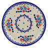 Polish Pottery Dessert Plate 7&frac12;-inch Hearts And Flowers