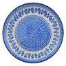 Polish Pottery Dinner Plate 10&frac12;-inch Forget-me-not Summer Wreath