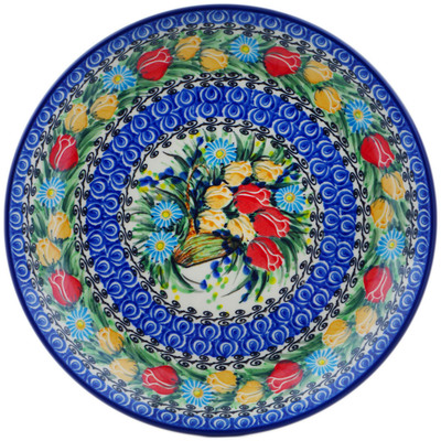 Polish Pottery Dinner Plate 10&frac12;-inch Tulip Splendor UNIKAT