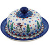 Polish Pottery Dish with Cover 6&quot; Dancing Snowman UNIKAT