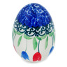 Polish Pottery Egg Figurine 2&quot; Tulip Fever