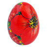 Polish Pottery Egg Figurine 3&quot; Resilient Red Poppies UNIKAT