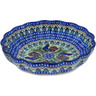 Polish Pottery Fluted Bowl 9&quot; Rooster Row UNIKAT