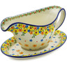 Polish Pottery Gravy Boat with Saucer 20 oz Country Spring