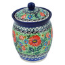 Polish Pottery Jar with Lid 5&quot; Poppy Parade UNIKAT