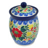 Polish Pottery Jar with Lid 5&quot; Stellar Spring UNIKAT