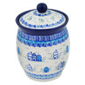 Polish Pottery Jar with Lid 6&quot; Arctic Village UNIKAT