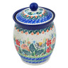 Polish Pottery Jar with Lid 6&quot; Dove Escape UNIKAT