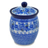 Polish Pottery Jar with Lid 6&quot; Frosted Bouquet UNIKAT
