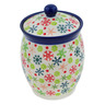 Polish Pottery Jar with Lid 6&quot; Holly Jolly UNIKAT