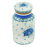 Polish Pottery Jar with Lid 7&quot; Forget Me Not UNIKAT