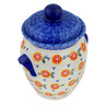 Polish Pottery Jar with Lid and Handles 9&quot; Citrus Craze