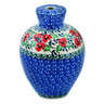 Polish Pottery Lamp Base 6&quot; Red Pansy