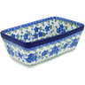 Polish Pottery Loaf Pan 8&quot; Blue Blossom