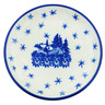 Polish Pottery Mini Plate, Coaster plate Blue Winter