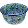 Polish Pottery Mixing Bowl 12-inch (8 quarts) Blue Rooster UNIKAT