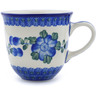 Polish Pottery Mug 10 oz Blue Poppies